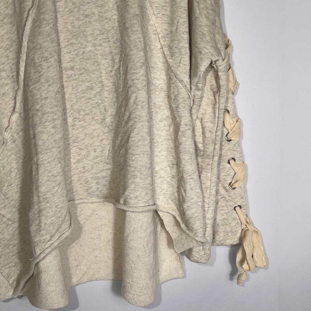 POL Cowl Neck Sweatshirt Hi Low Top Lace Up Sleeves Casual Comfy‎ - Picture 6 of 12